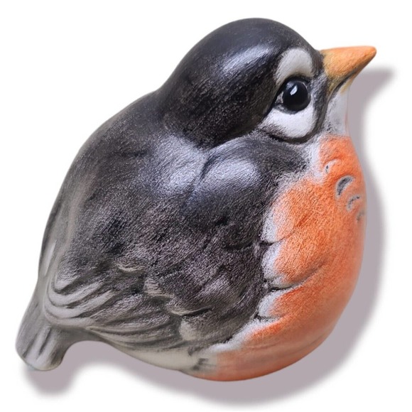 O Kovach adorable Ceramic Porcelain Hand Painted Bird Fat Robin 3.5 x 2.5 x3" - Picture 2 of 5